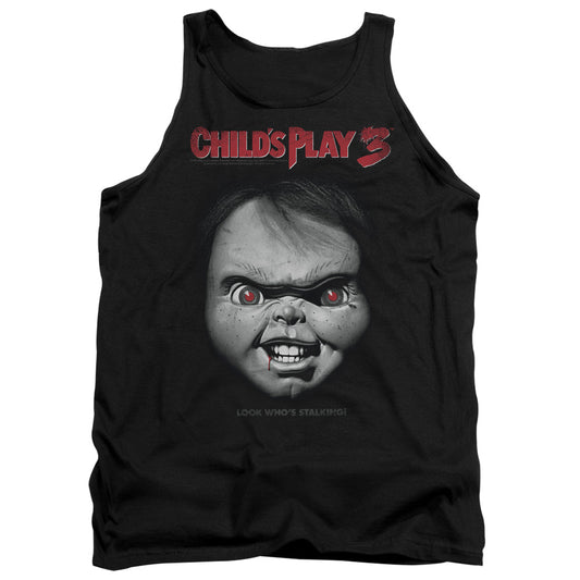 Childs Play 3 - Face Poster - Adult Tank - Black - Sm - Black