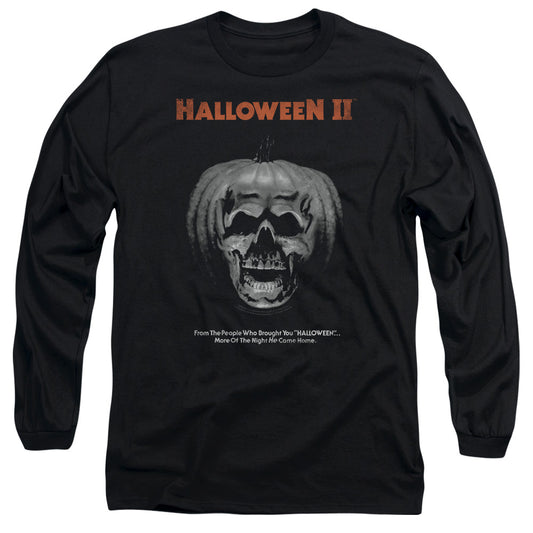 Halloween Ii - Pumpkin Poster - Long Sleeve Adult 18/1 - Black - Sm - Black T-shirt