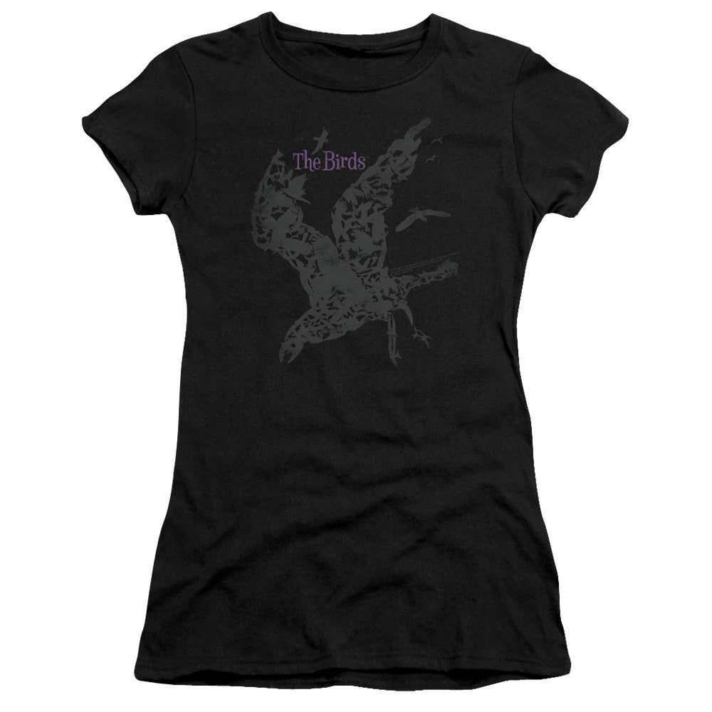 Birds - Poster - Short Sleeve Junior Sheer - Black - Sm - Black T-shirt