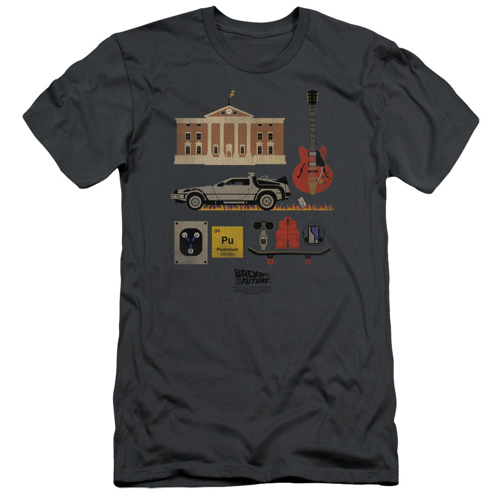 Back To The Future - Items - Short Sleeve Adult 30/1 - Charcoal - Sm - Charcoal T-shirt