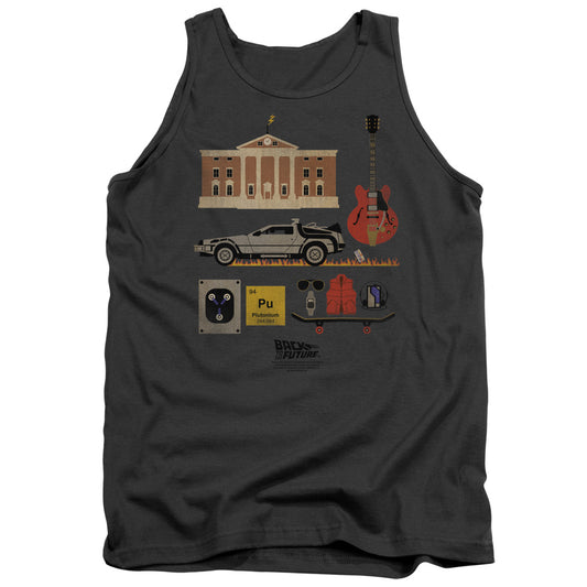 Back To The Future - Items - Adult Tank - Charcoal - Sm - Charcoal