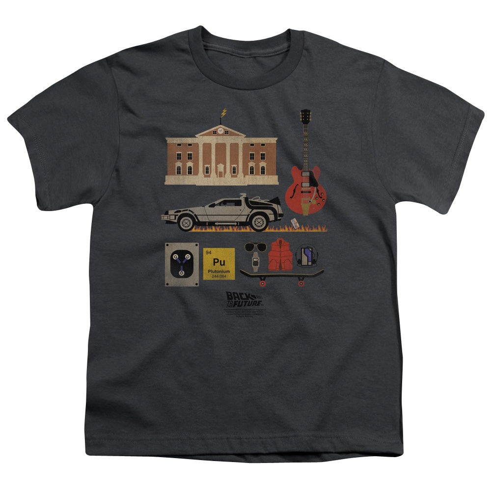Back To The Future - Items - Short Sleeve Youth 18/1 - Charcoal - Sm - Charcoal T-shirt