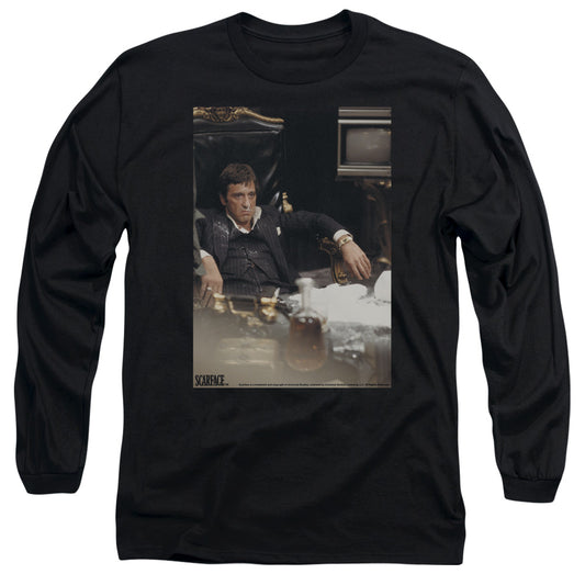 Scarface - Sit Back - Long Sleeve Adult 18/1 - Black T-shirt
