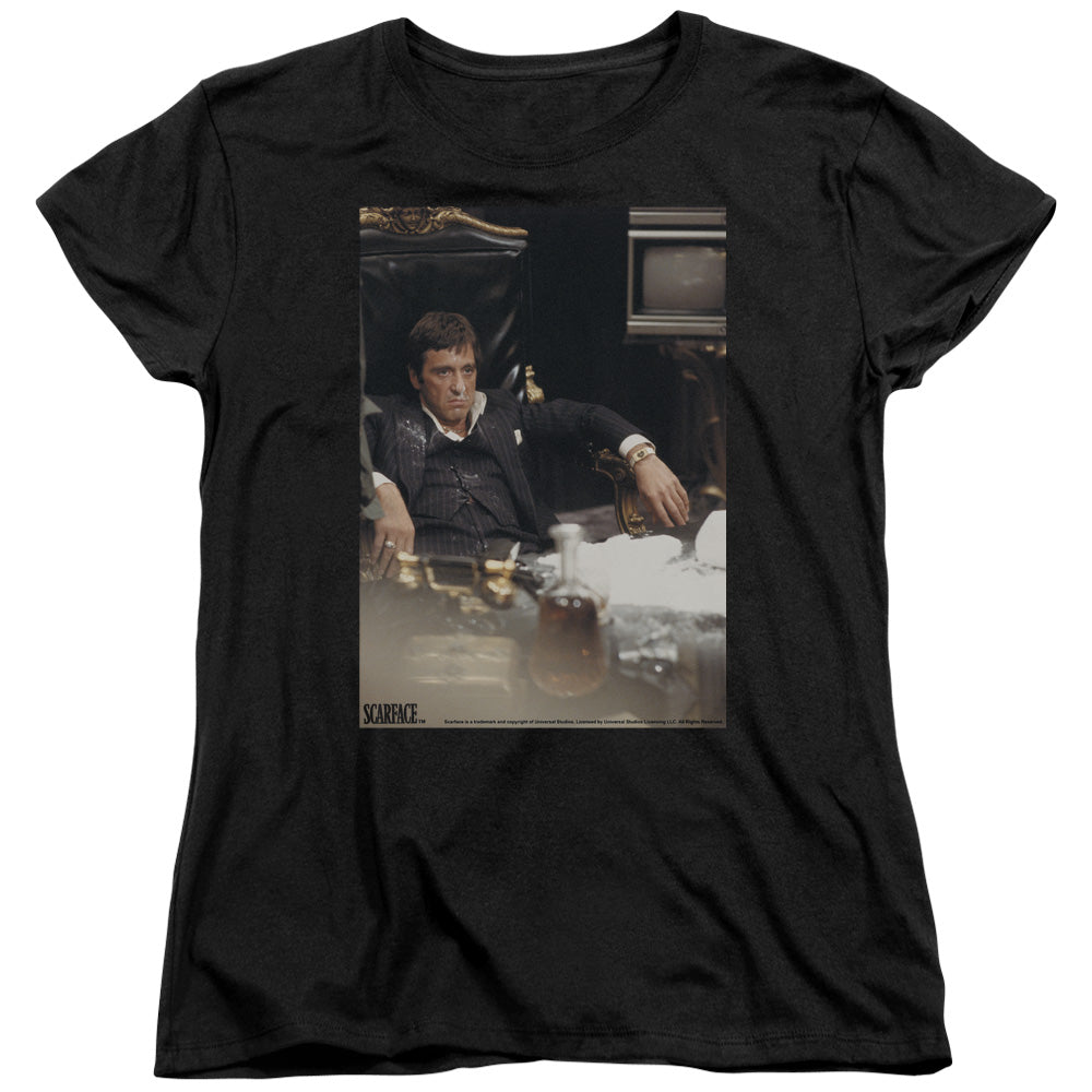 Scarface - Sit Back - Short Sleeve Womens Tee - Black T-shirt
