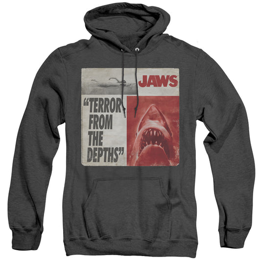 Jaws - Terror - Adult Heather Hoodie - Black