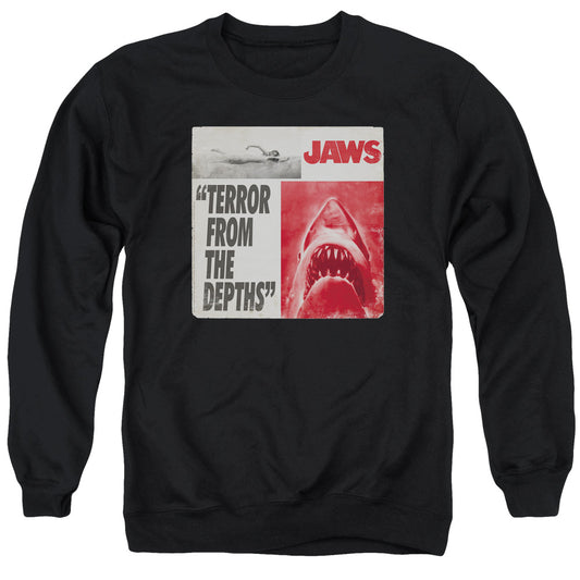 Jaws - Terror - Adult Crewneck Sweatshirt - Black