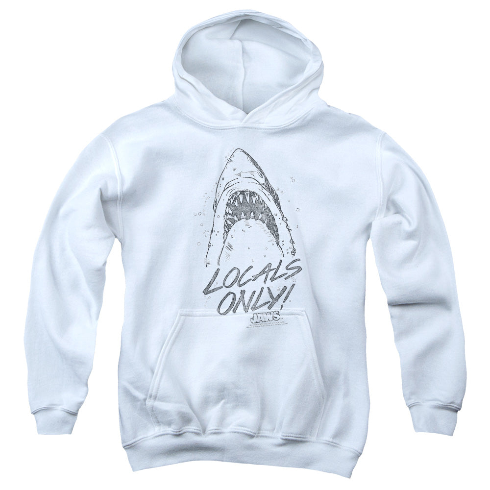 Jaws - Locals Only - Youth Pull-over Hoodie - White