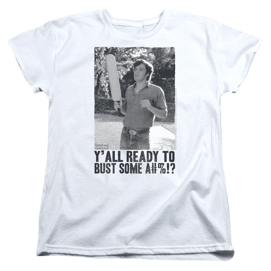DAZED AND CONFUSED PADDLE - S/S WOMENS TEE - WHITE - SM - White T-Shirt