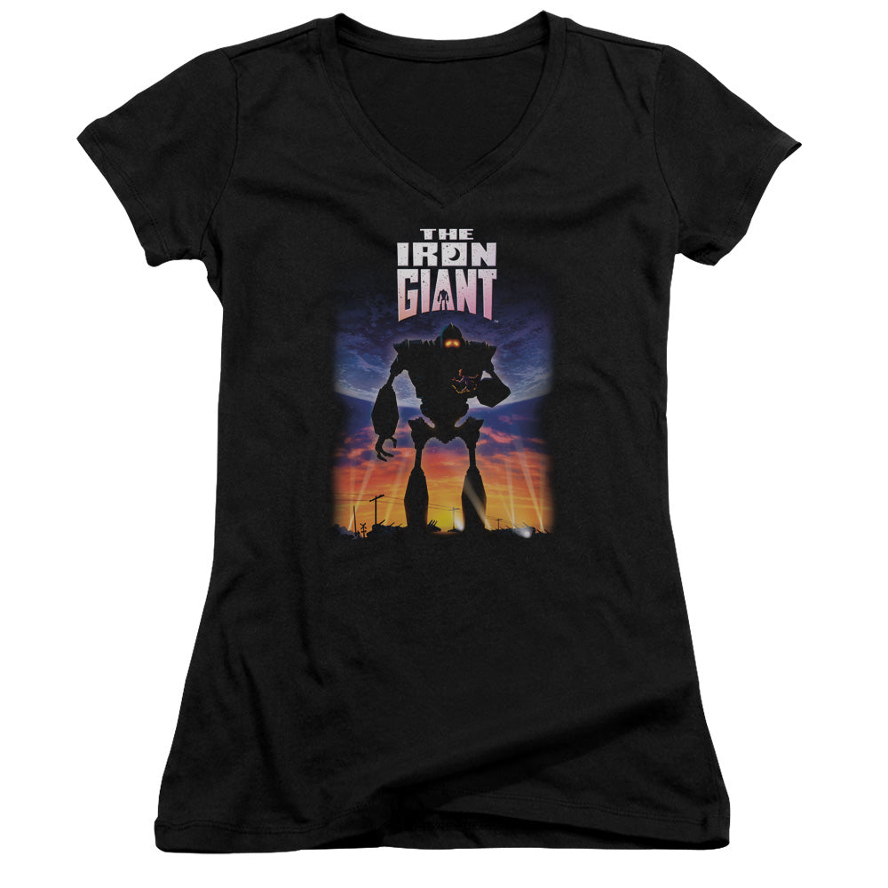 Iron Giant - Poster - Junior V-neck - Black