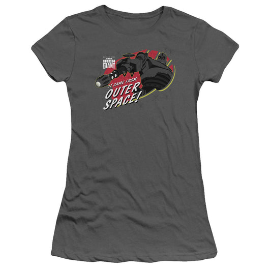 Iron Giant - Outer Space - Short Sleeve Junior Sheer - Charcoal T-shirt