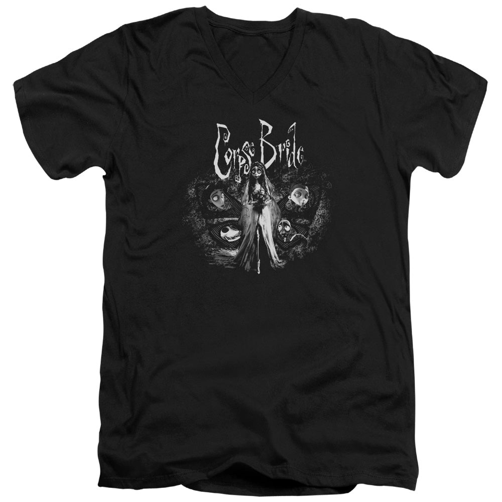 Corpse Bride - Bride To Be - Short Sleeve Adult V-neck - Black T-shirt