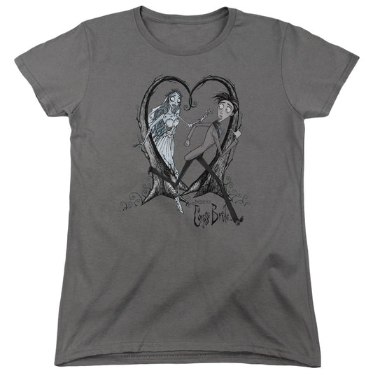 Corpse Bride - Runaway Groom - Short Sleeve Womens Tee - Charcoal T-shirt