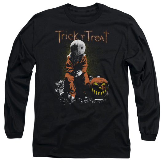 Trick R Treat - Sitting Sam - Long Sleeve Adult 18/1 - Black T-shirt