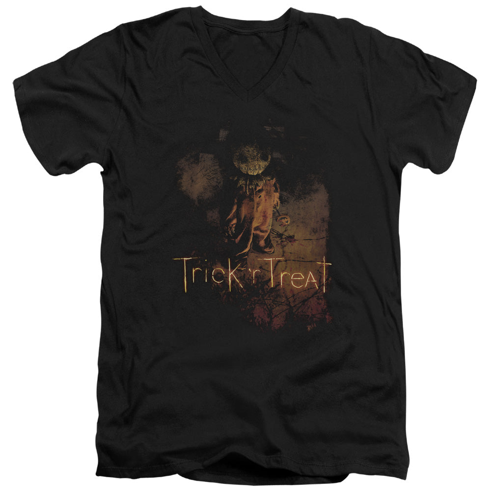 Trick R Treat - Movie Poster - Short Sleeve Adult V-neck - Black T-shirt