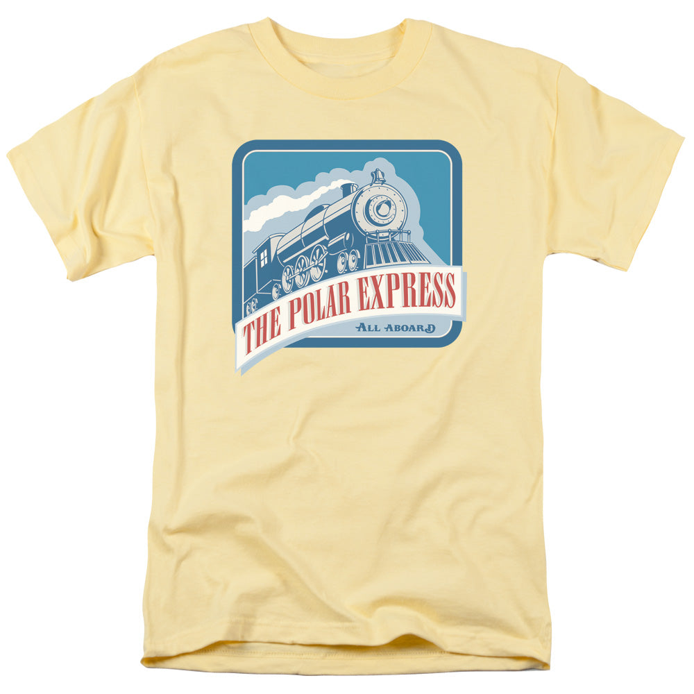 Polar Express - All Aboard - Short Sleeve Adult 18/1 - Banana T-shirt