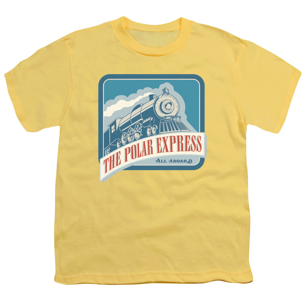 Polar Express - All Aboard - Short Sleeve Youth 18/1 - Banana T-shirt