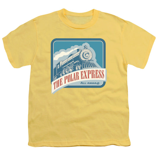 Polar Express - All Aboard - Short Sleeve Youth 18/1 - Banana T-shirt