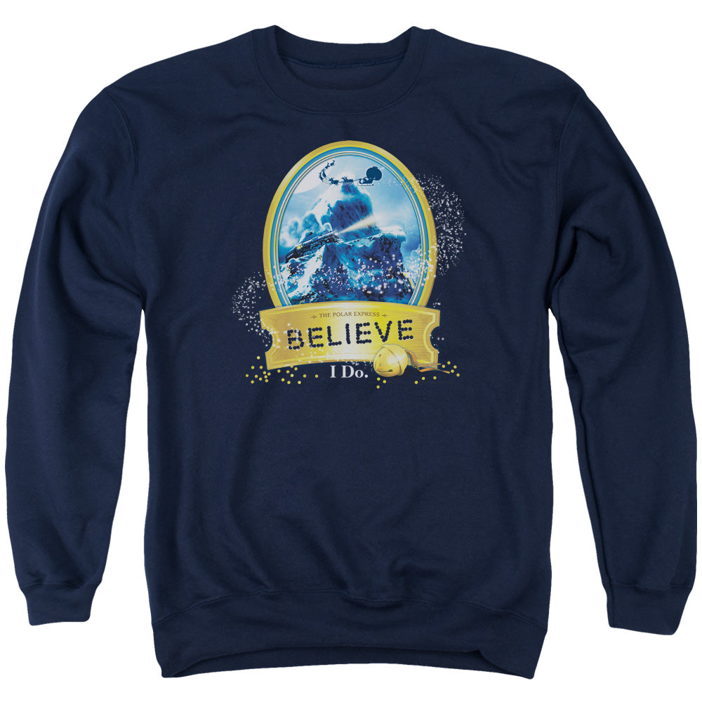 Polar Express - True Believer - Adult Crewneck Sweatshirt - Navy