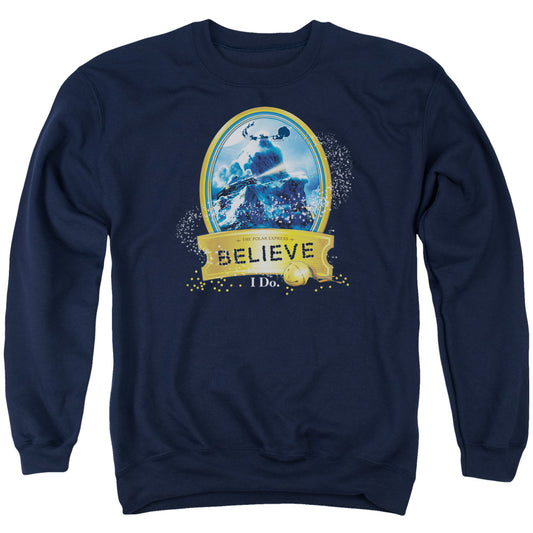 Polar Express - True Believer - Adult Crewneck Sweatshirt - Navy