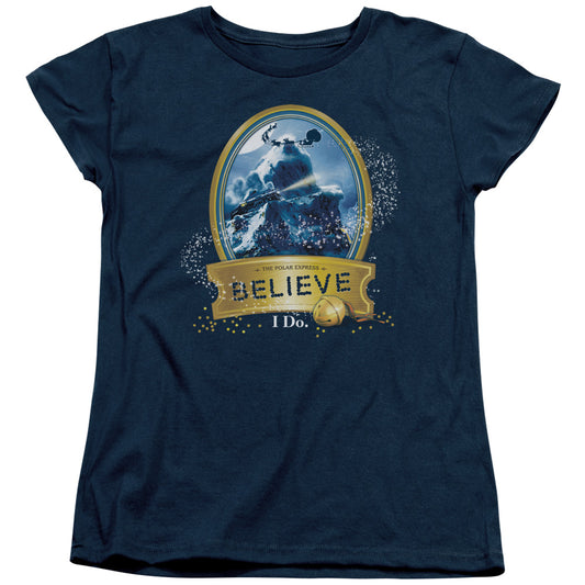 Polar Express - True Believer - Short Sleeve Womens Tee - Navy T-shirt