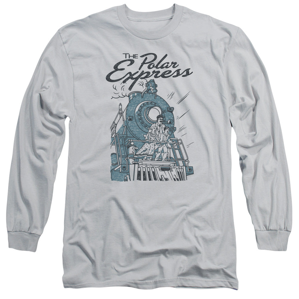 Polar Express - Rail Riders - Long Sleeve Adult 18/1 - Silver T-shirt