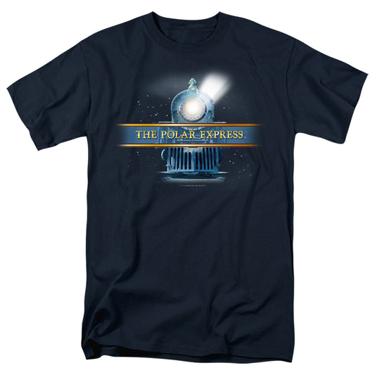 Polar Express - Train Logo - Short Sleeve Adult 18/1 - Navy T-shirt