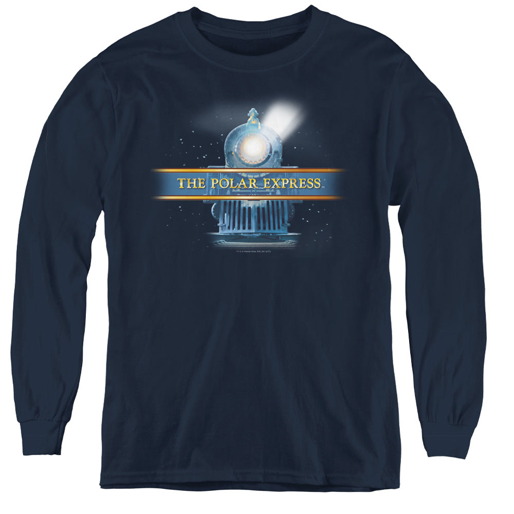 Polar Express - Train Logo - Youth Long Sleeve Tee - Navy