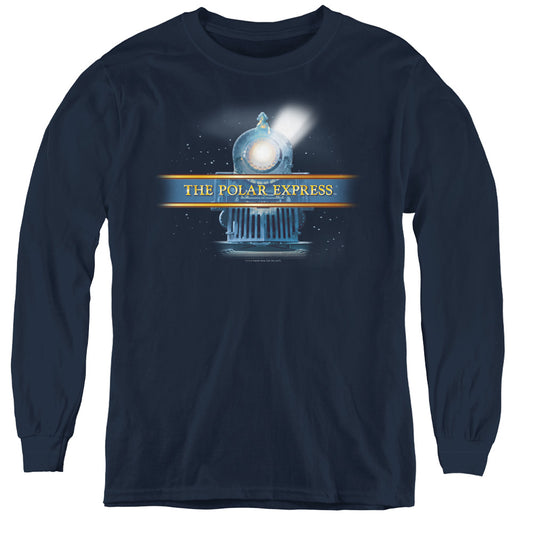 Polar Express - Train Logo - Youth Long Sleeve Tee - Navy