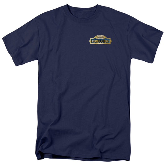 Polar Express - Conductor - Short Sleeve Adult 18/1 - Navy T-shirt