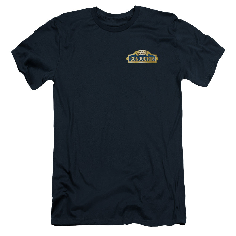 Polar Express - Conductor - Short Sleeve Adult 30/1 - Navy T-shirt