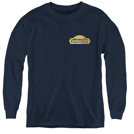 Polar Express - Conductor - Youth Long Sleeve Tee - Navy