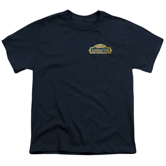 Polar Express - Conductor - Short Sleeve Youth 18/1 - Navy T-shirt