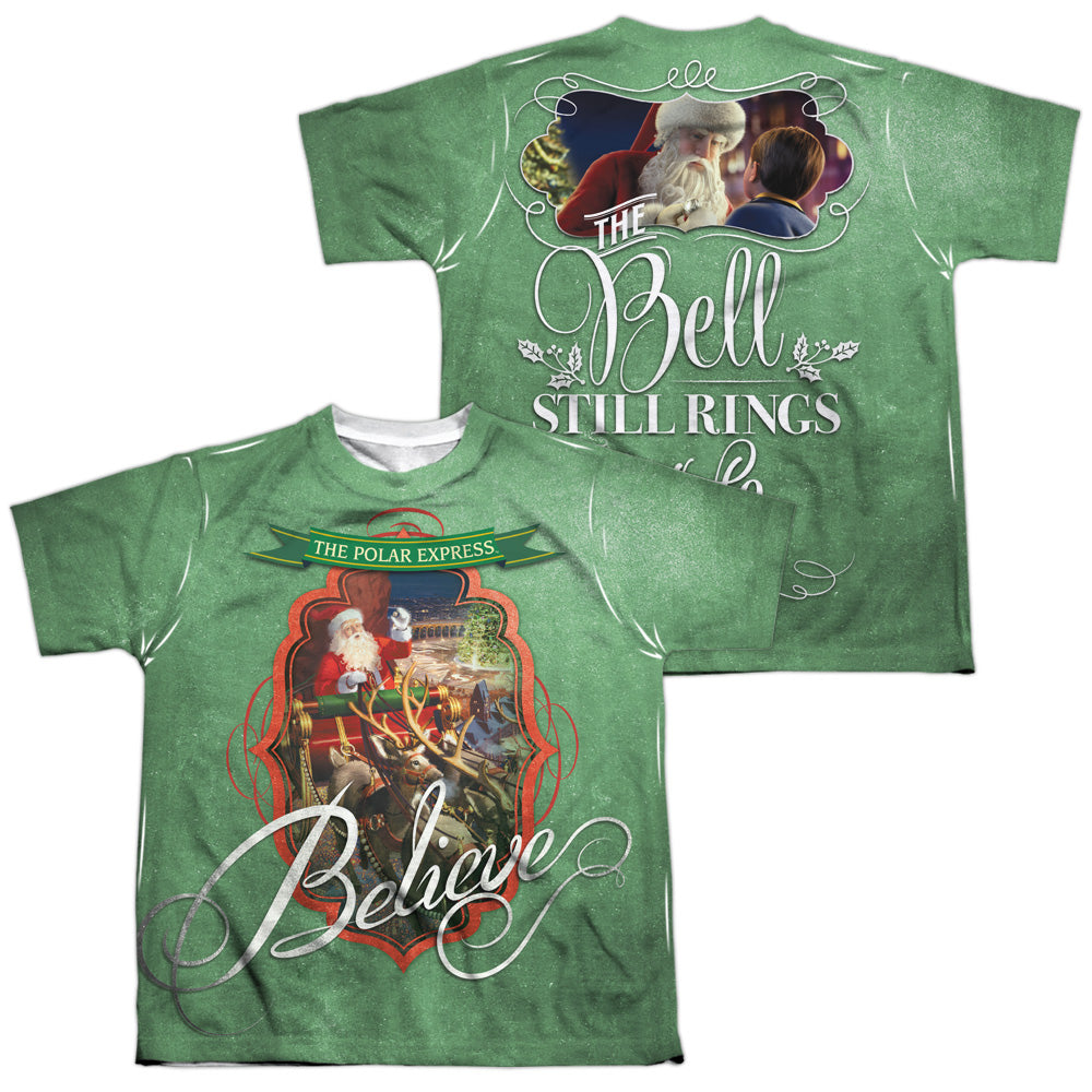 Polar Expresshort Sleeveanta (Front - Back Print)-s/s Youth Poly Crew - White T-shirt