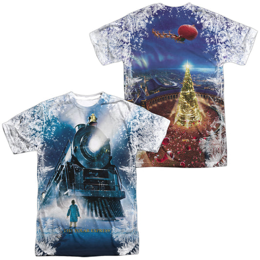 Polar Express - Journey (Front/back Print) - Short Sleeve Adult Poly Crew - White T-shirt