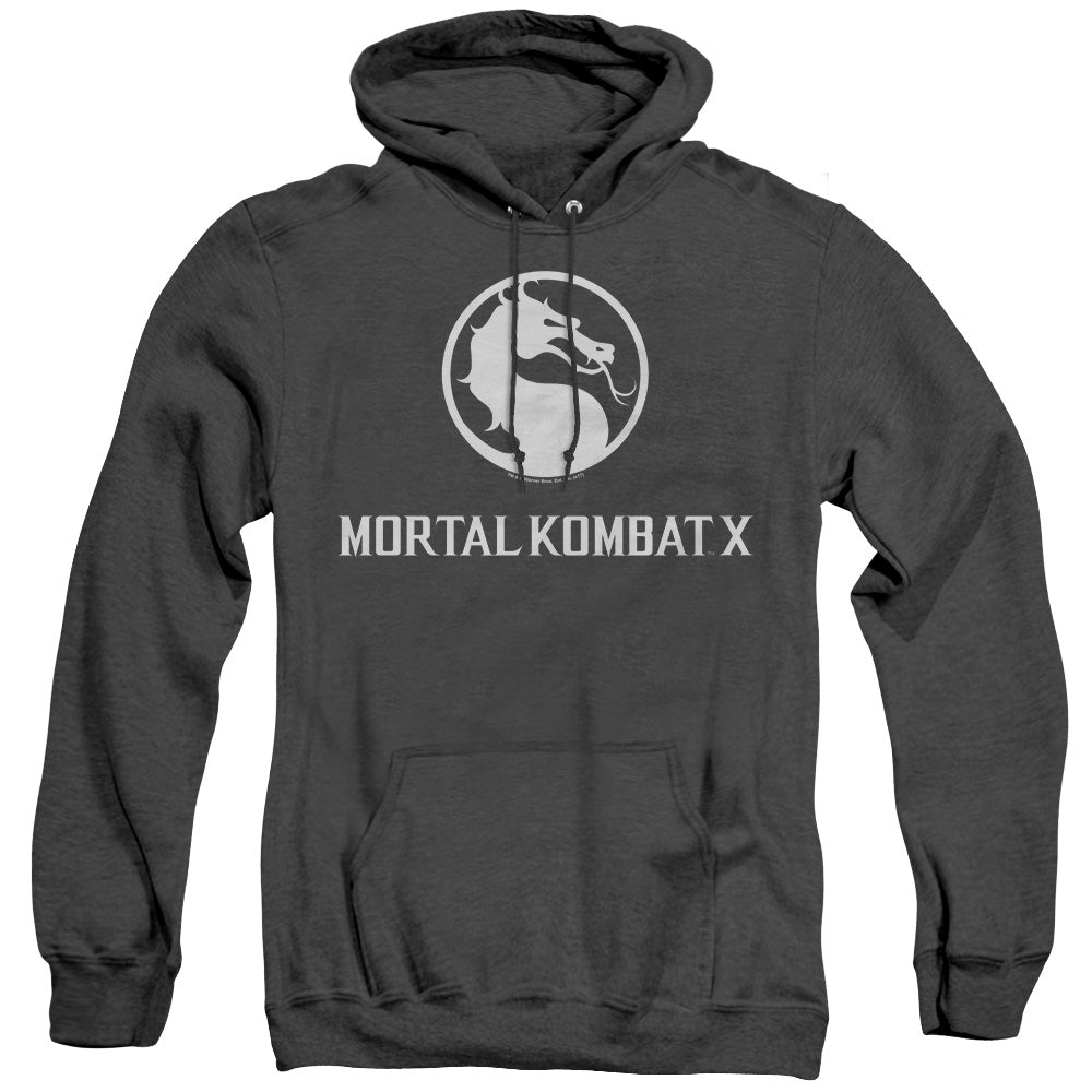 Mortal Kombat X - Dragon Logo - Adult Heather Hoodie - Black