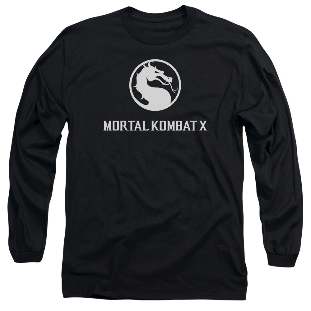Mortal Kombat X - Dragon Logo - Long Sleeve Adult 18/1 - Black T-shirt