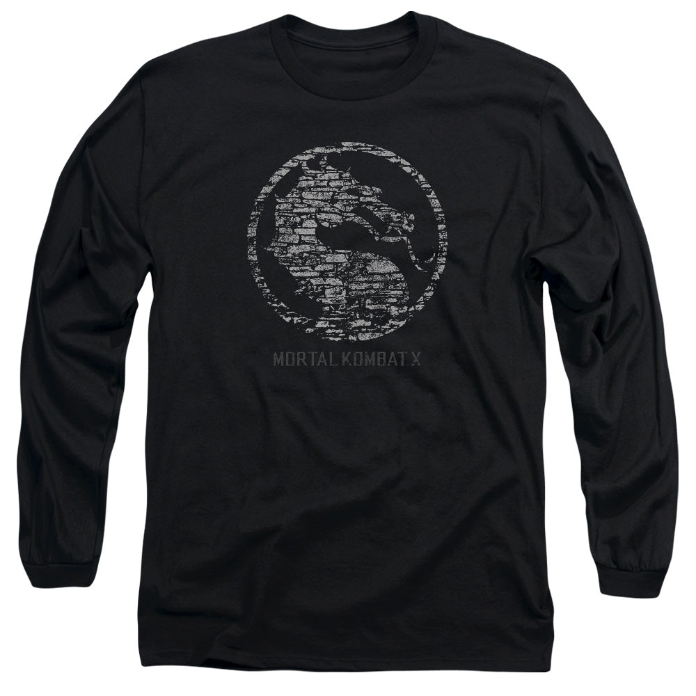 Mortal Kombat X - Stone Seal - Long Sleeve Adult 18/1 - Black T-shirt