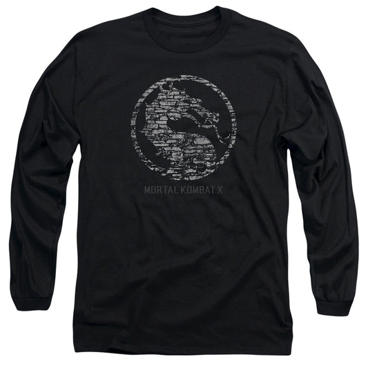 Mortal Kombat X - Stone Seal - Long Sleeve Adult 18/1 - Black T-shirt