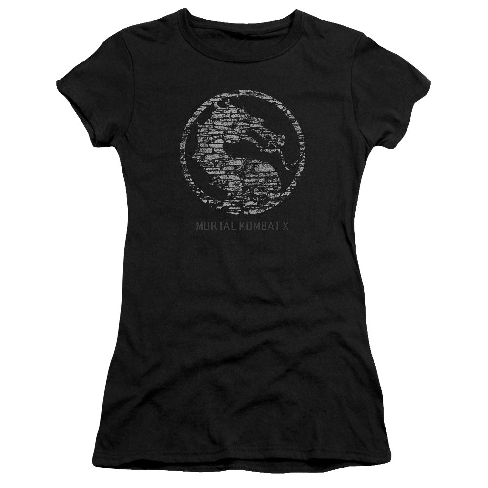 Mortal Kombat X - Stone Seal - Short Sleeve Junior Sheer - Black T-shirt