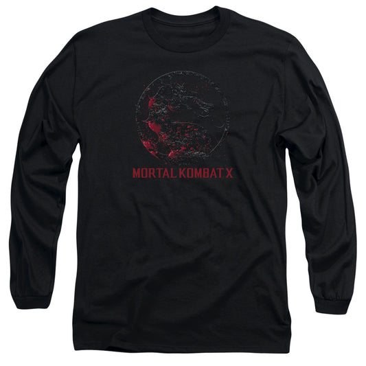 Mortal Kombat X - Bloody Seal - Long Sleeve Adult 18/1 - Black T-shirt