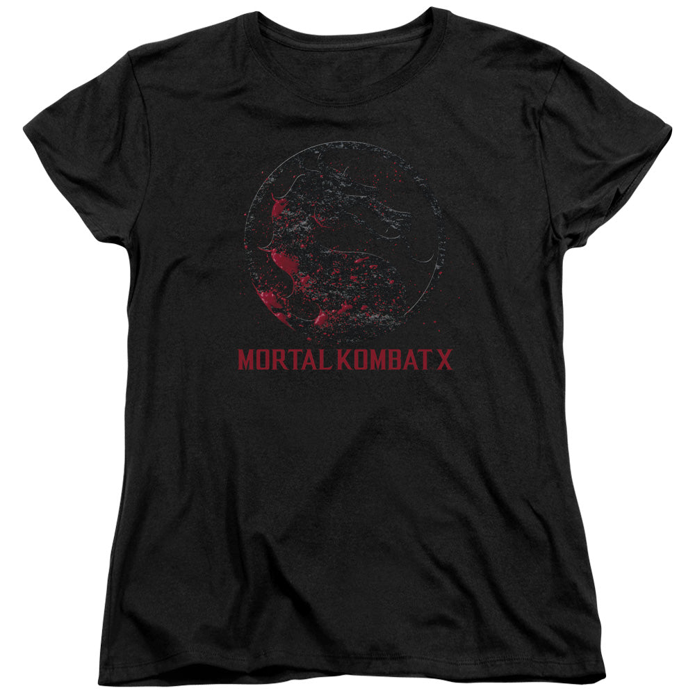 Mortal Kombat X - Bloody Seal - Short Sleeve Womens Tee - Black T-shirt