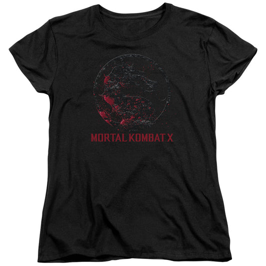 Mortal Kombat X - Bloody Seal - Short Sleeve Womens Tee - Black T-shirt