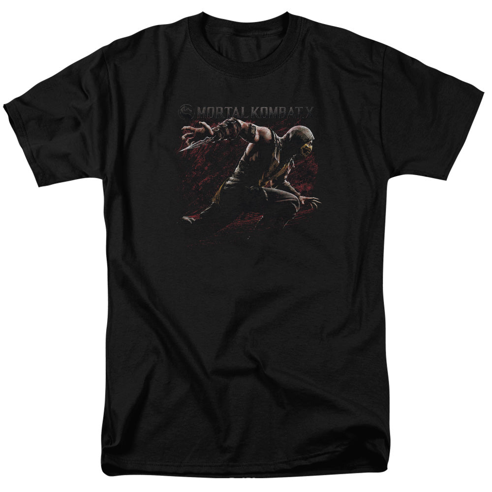Mortal Kombat X - Scorpion Lunge - Short Sleeve Adult 18/1 - Black T-shirt
