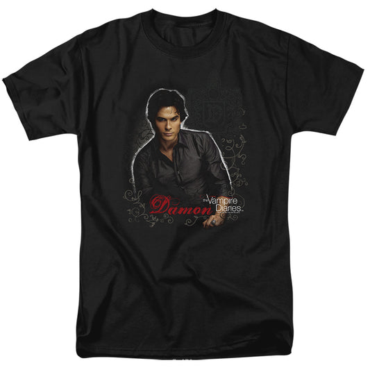 Vampire Diaries - Damon - Short Sleeve Adult 18/1 - Black T-shirt