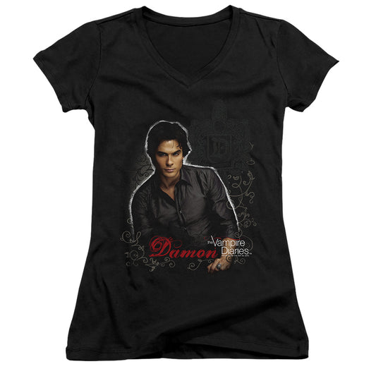 Vampire Diaries - Damon - Junior V-neck - Black