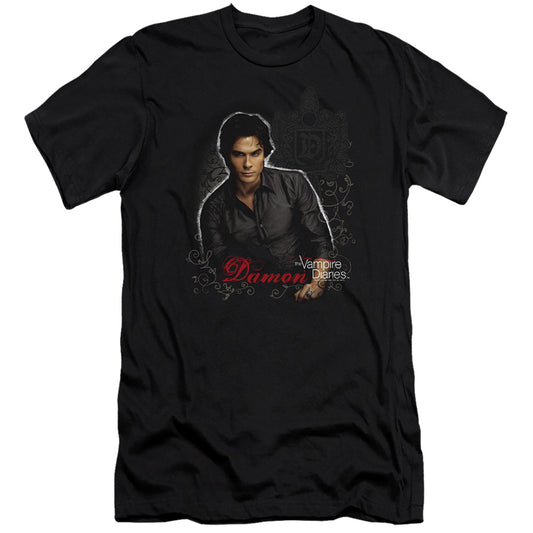 Vampire Diaries - Damon-premuim Canvas Adult Slim Fit 30/1 - Black