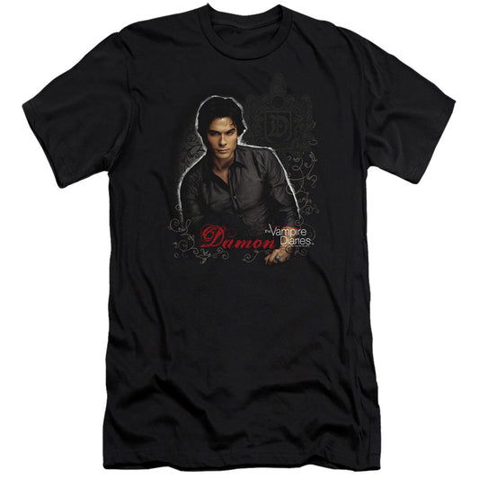 Vampire Diaries - Damon - Short Sleeve Adult 30/1 - Black T-shirt