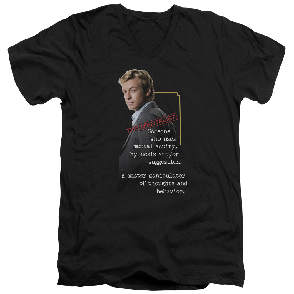Mentalist - Definition - Short Sleeve Adult V-neck - Black T-shirt