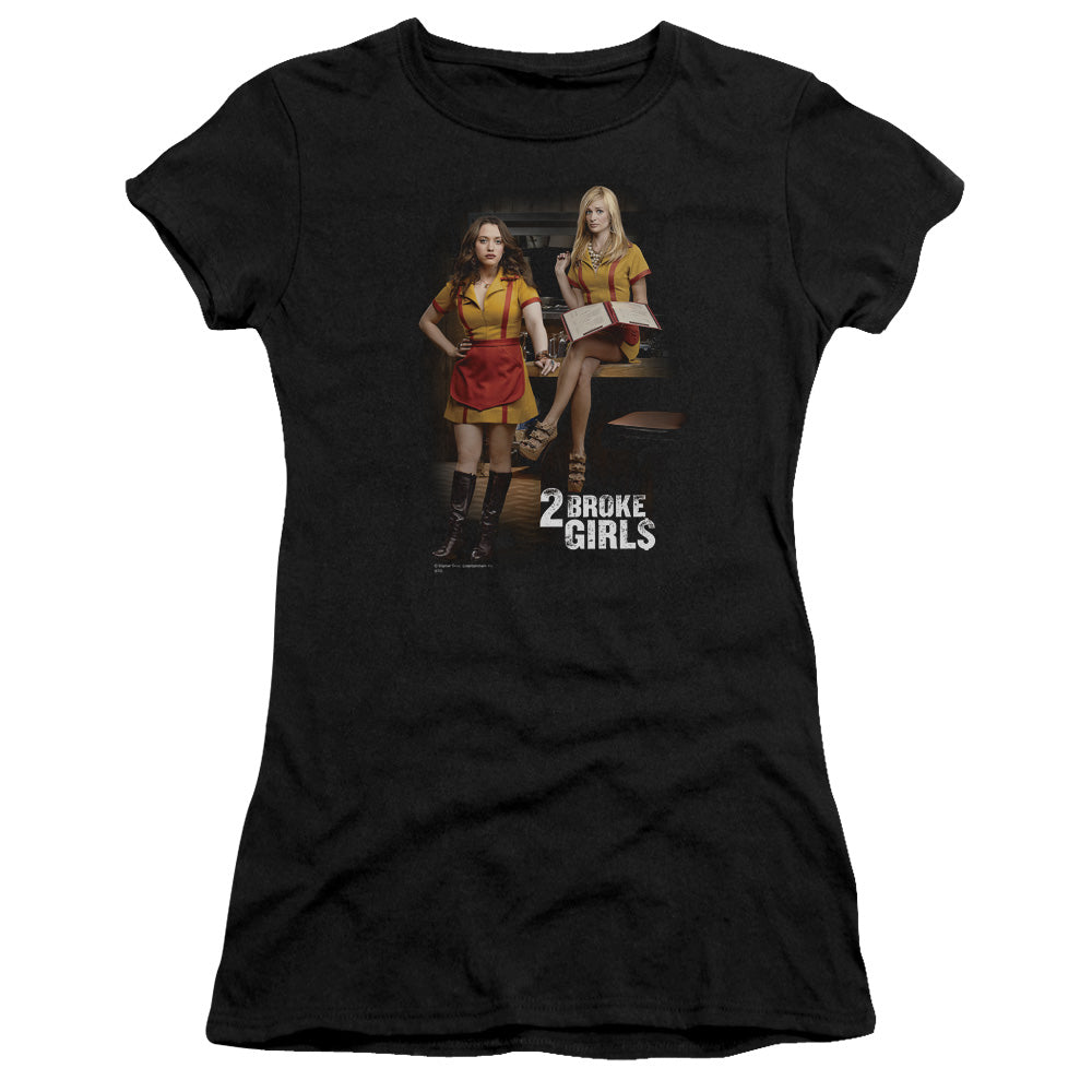 2 BROKE GIRLS MAX & CAROLINE - S/S JUNIOR SHEER - BLACK T-Shirt