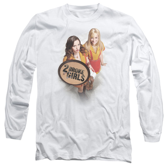 2 Broke Girls - Tips Really - Long Sleeve Adult 18/1 - White T-shirt